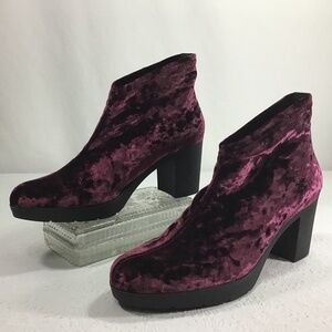 Toni Pons Burgundy Velvet Bohemian Booties